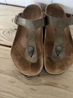Birkenstock Brown Leather Thong Sandals